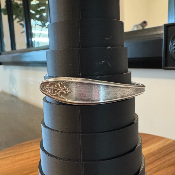 Sterling Silver Plated Bent Fork Cuff Bracelet – Upcycled Vintage Jewelry - Picture 3 of 10